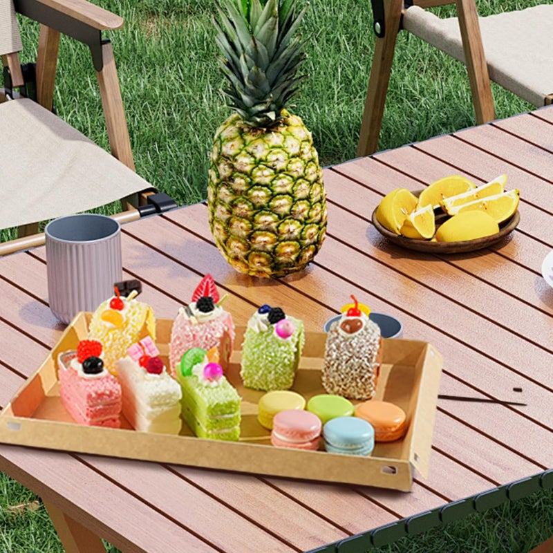VIVAVENTURE 5 Pack 16.5" x 11" Serving Trays Sets Catering Trays with Lids, Paper Charcuterie Boxes with Clear Lids, Party Platters Take Out Food Containers for Snacks Fruit Cookies Dessert Sandwiches - Image 3